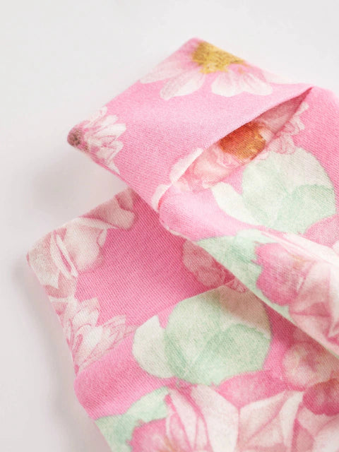 Yellow/Pink Floral Popper Baby Sleepsuits 3 Pack