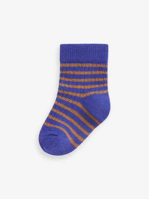 Cobalt Blue Stripe Baby Socks 4 Pack