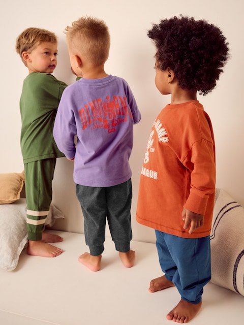 Multi Bright Varsity Oversized Pyjamas 3 Pack