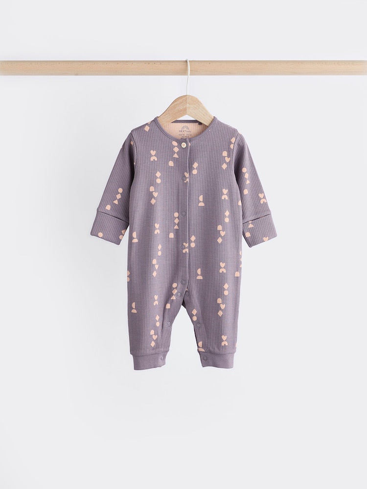 Purple footless sleepsuits 3 Pack