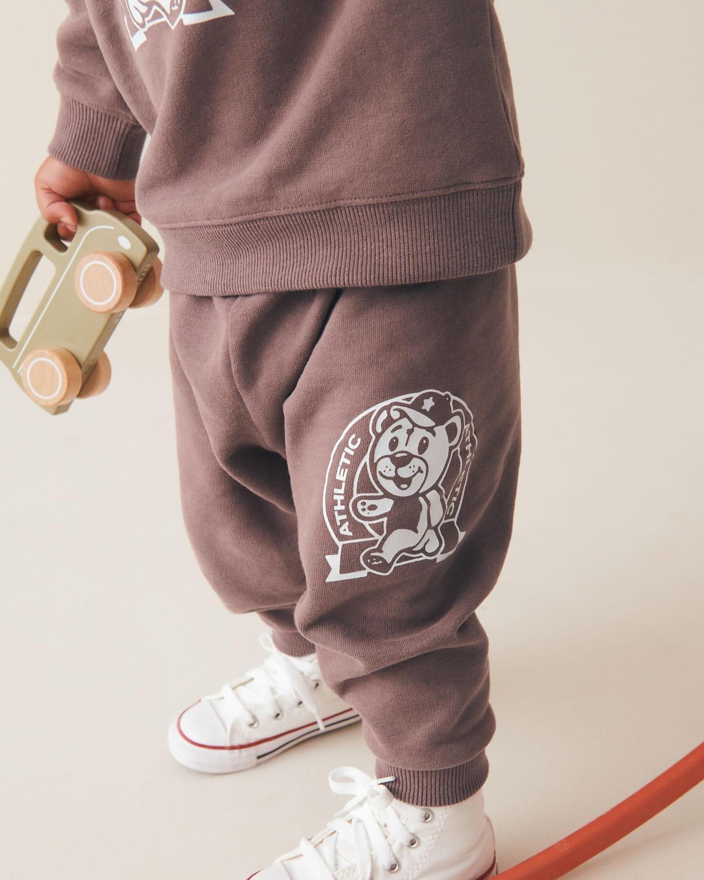 Brown Bear Oversized Slogan hoodie & joggers Set- Fleece Lined