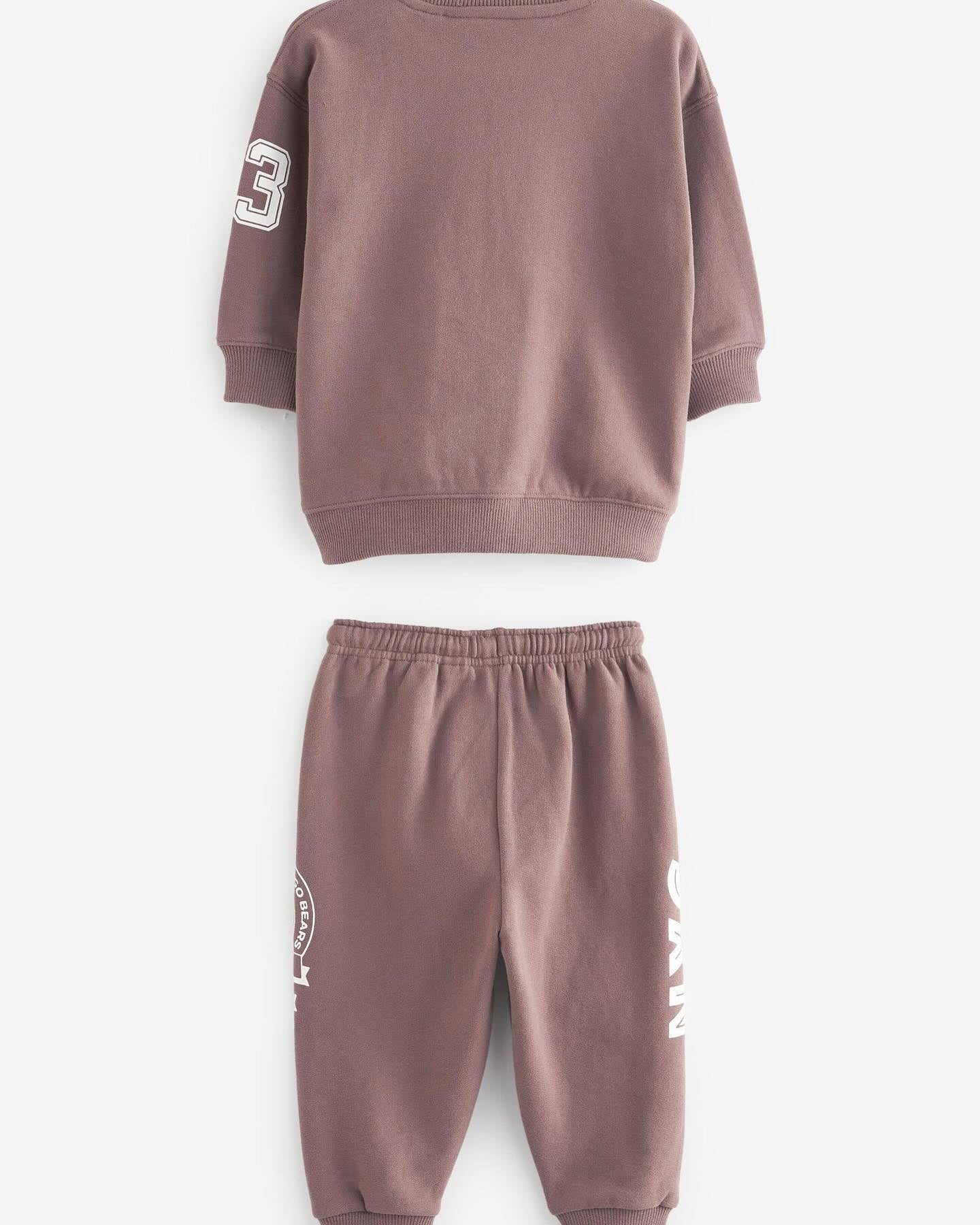 Brown Bear Oversized Slogan hoodie & joggers Set- Fleece Lined