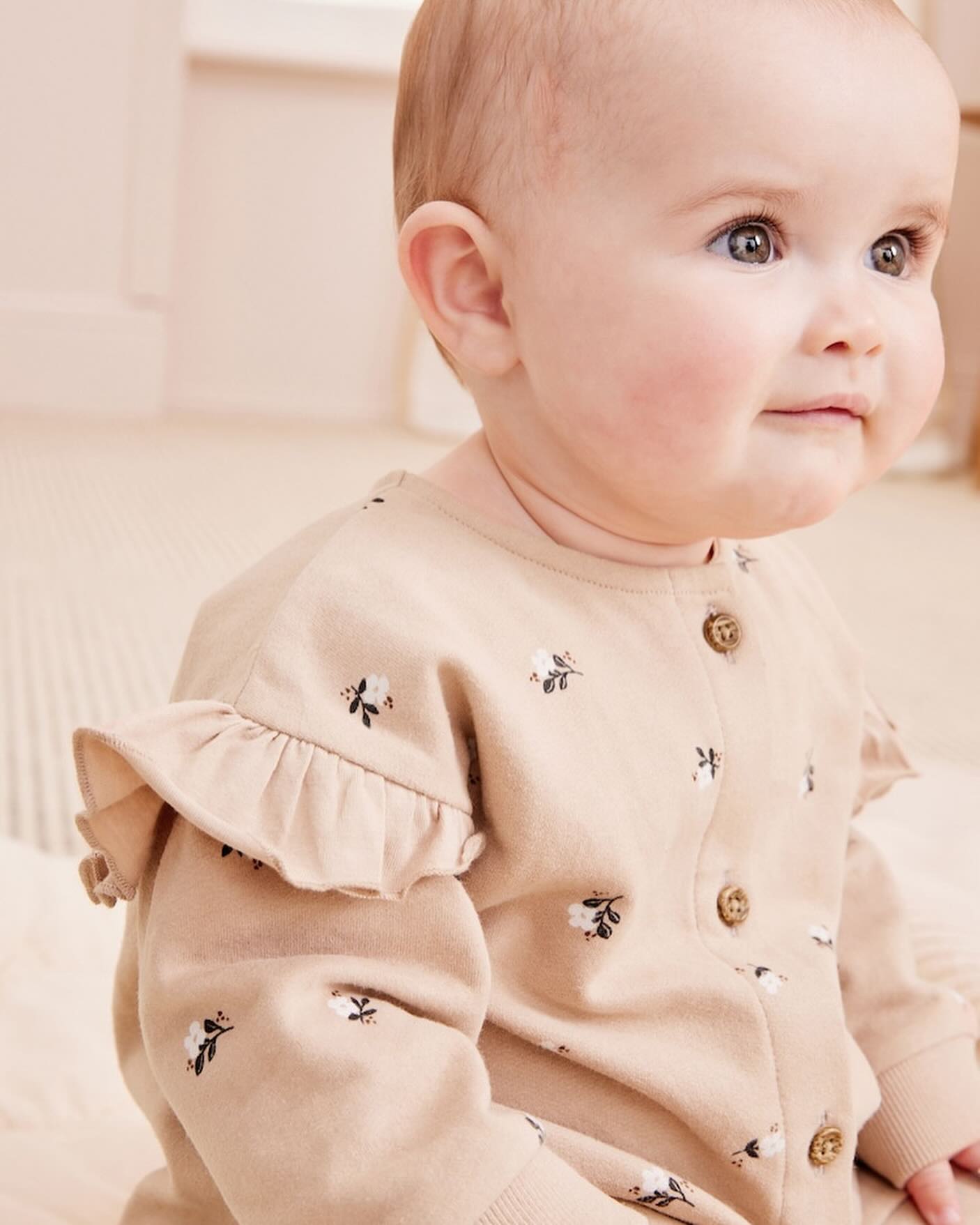 Pink Floral Sweat Fleece lined Romper