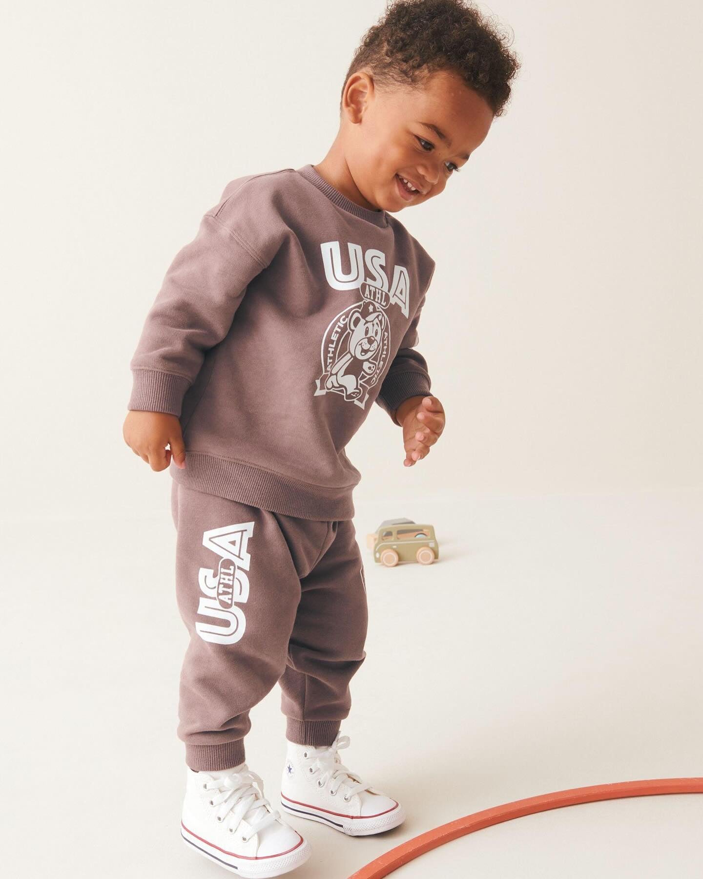 Brown Bear Oversized Slogan hoodie & joggers Set- Fleece Lined