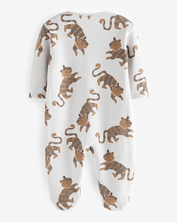 Grey Lion Fleece Lined Sleepsuit.