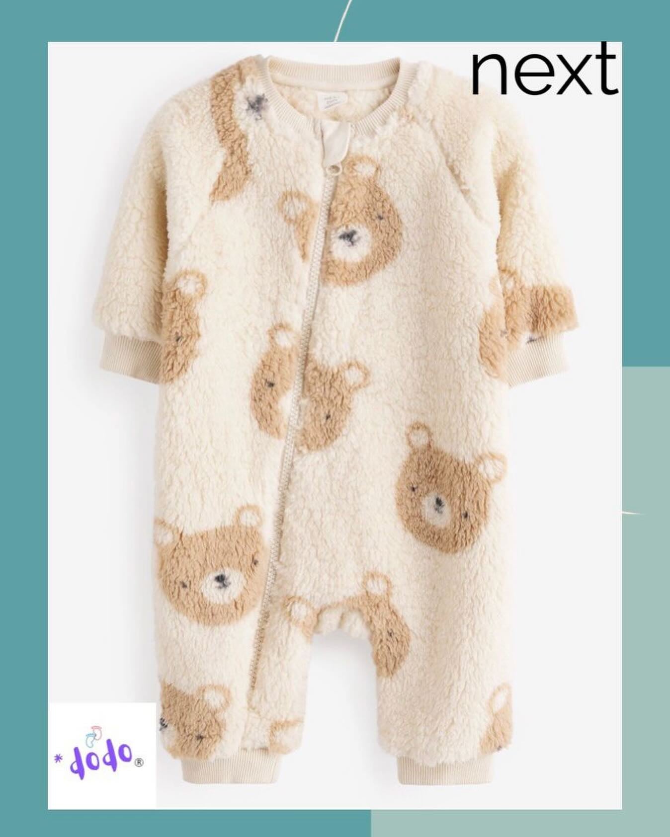 Brown Footless Zipper Fleece Sleepsuit.