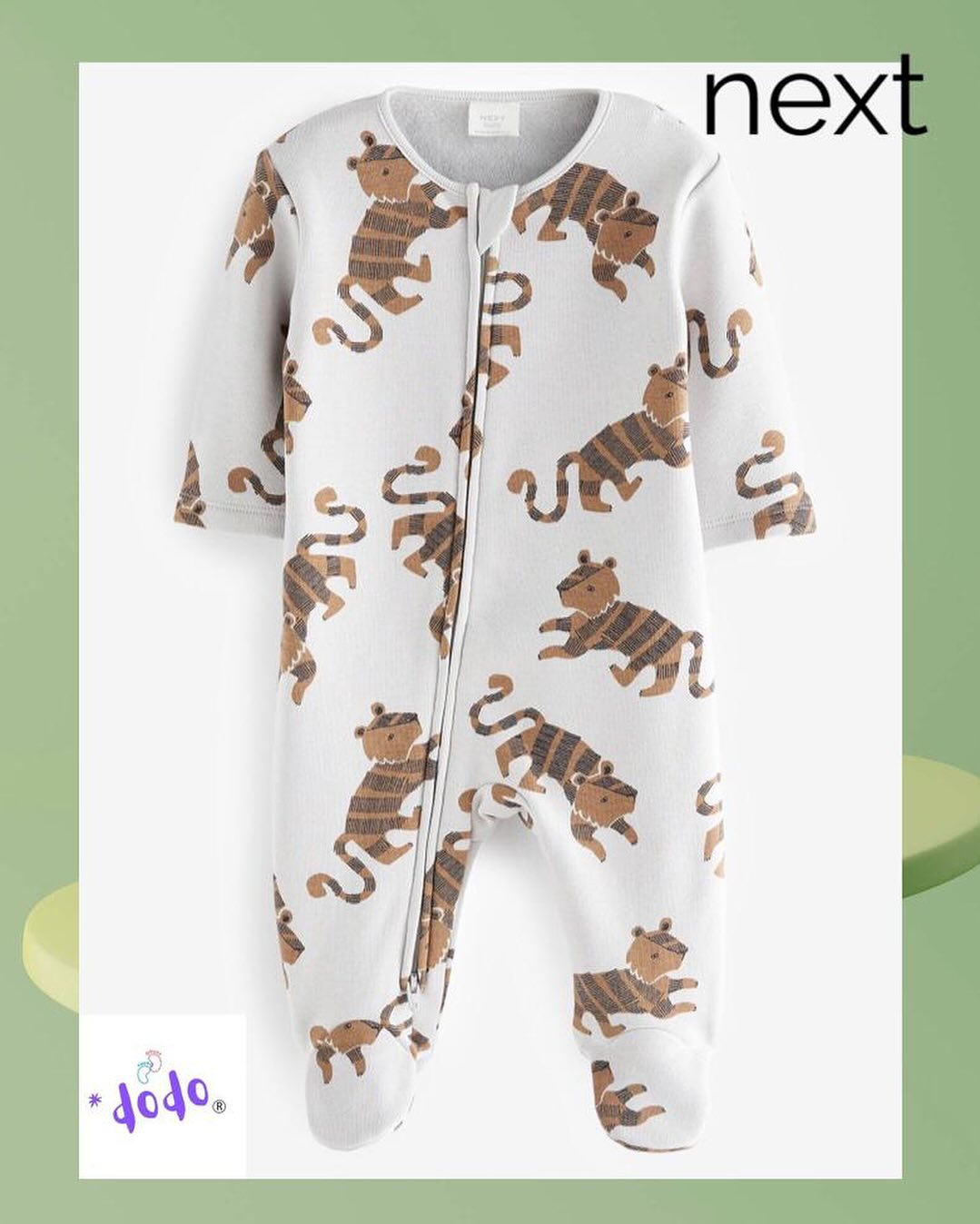Grey Lion Fleece Lined Sleepsuit.