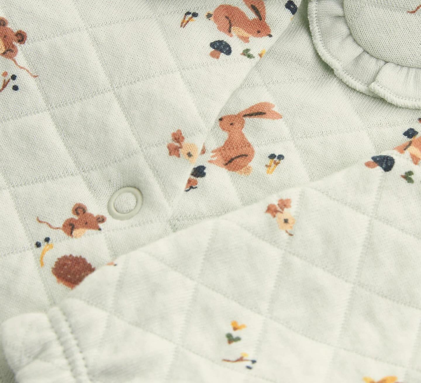 Sage Green Quilted Collared Sleepsuit