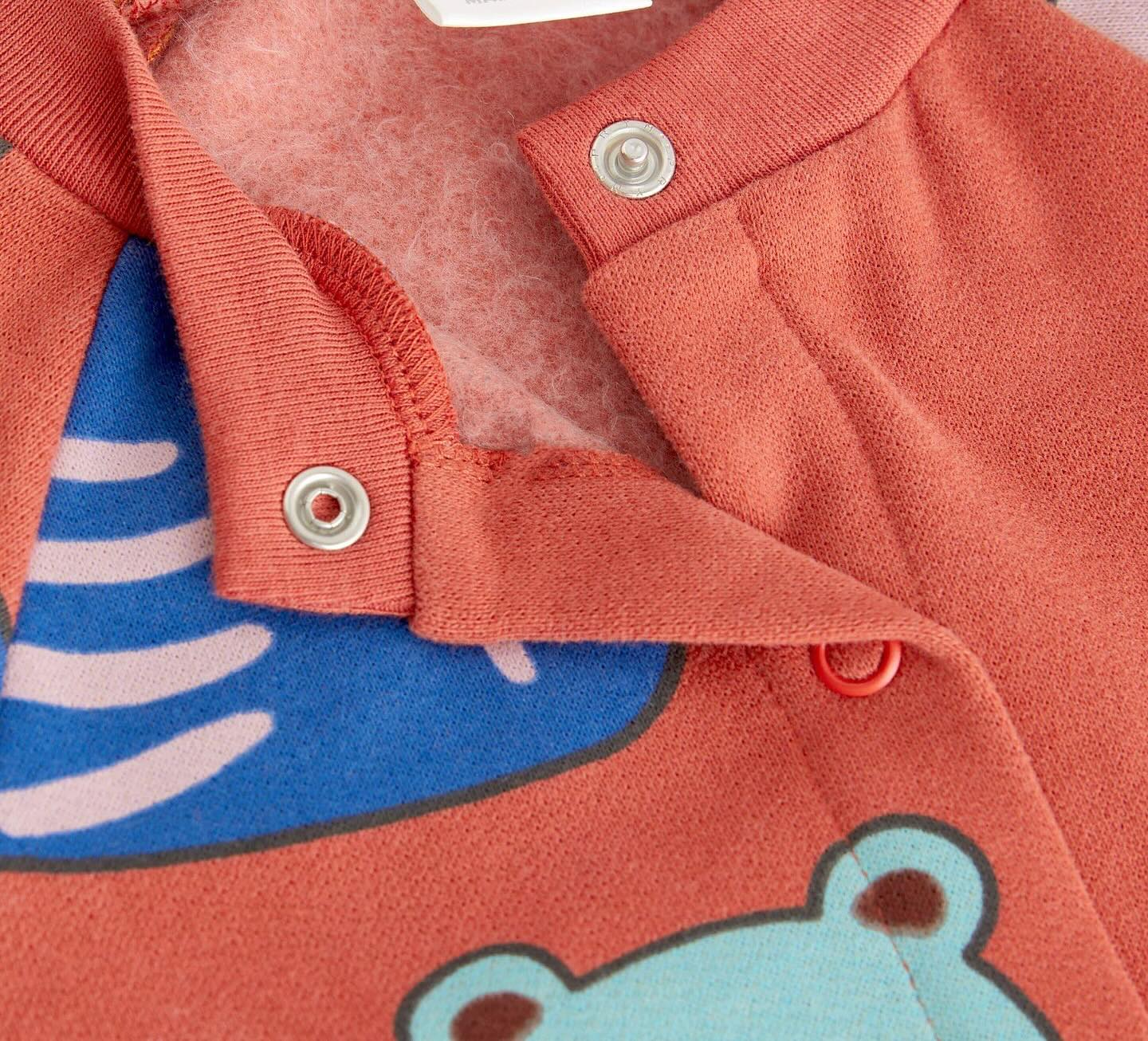 Red Character Romper Fleece Lined