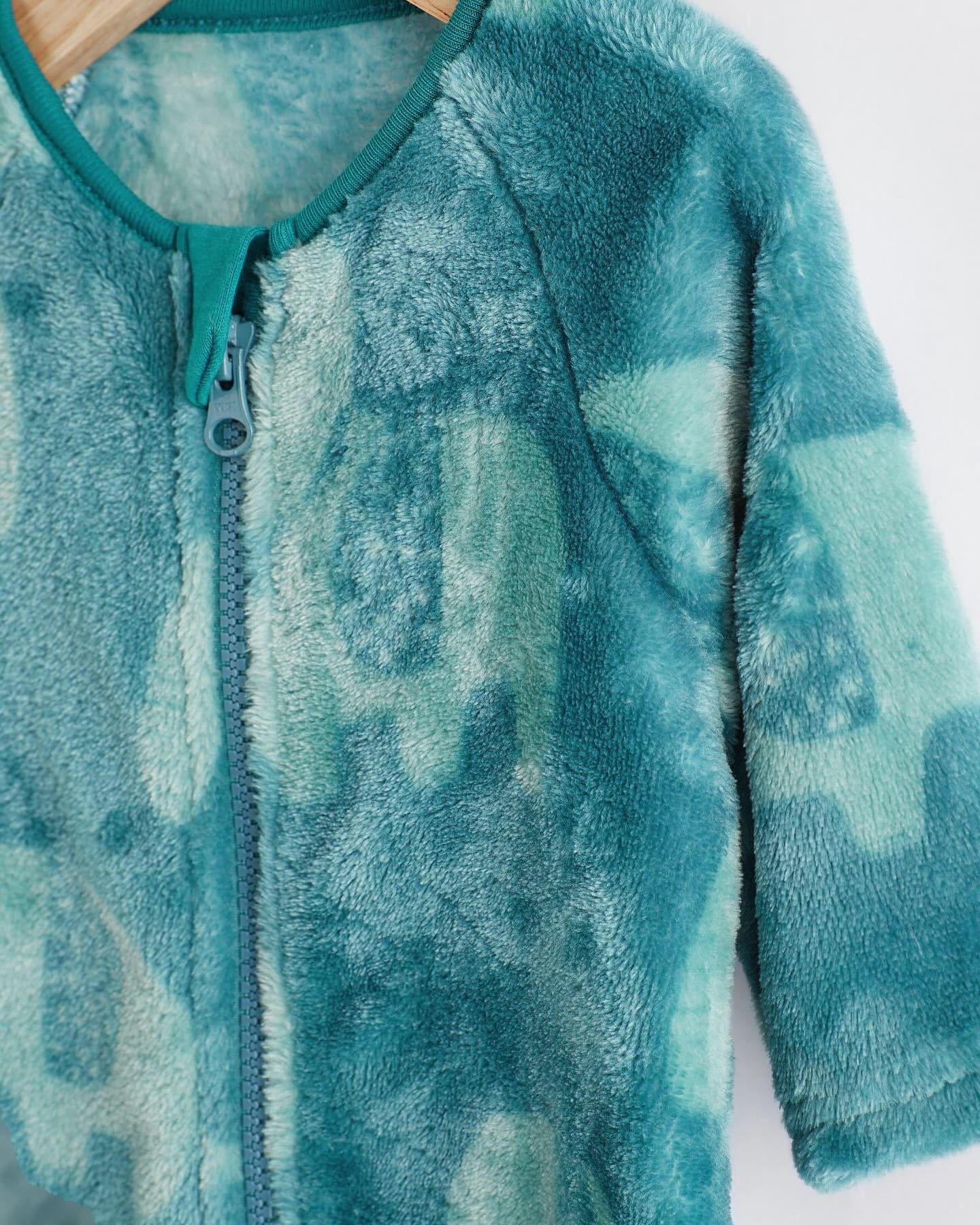 Teal Elephant Fleece Sleepsuit