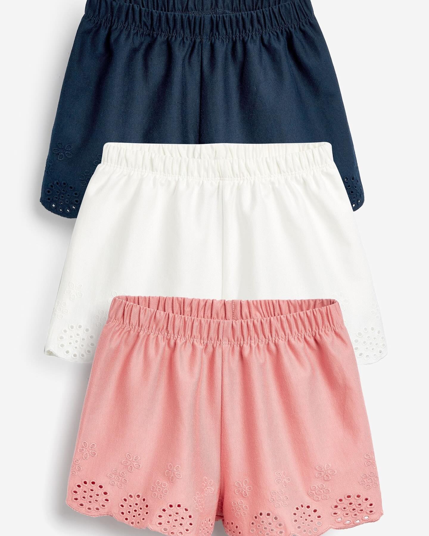 Multi Broderie Shorts 3 Pack