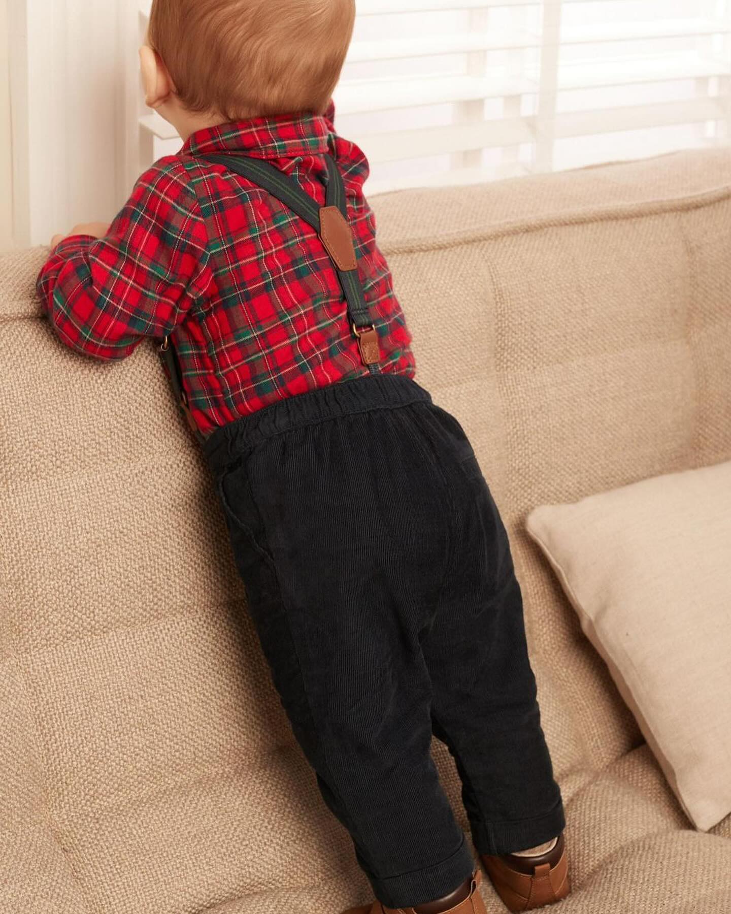 Red Trousers, Bodysuit & Braces Smart Occasion wear 3 Pc Set