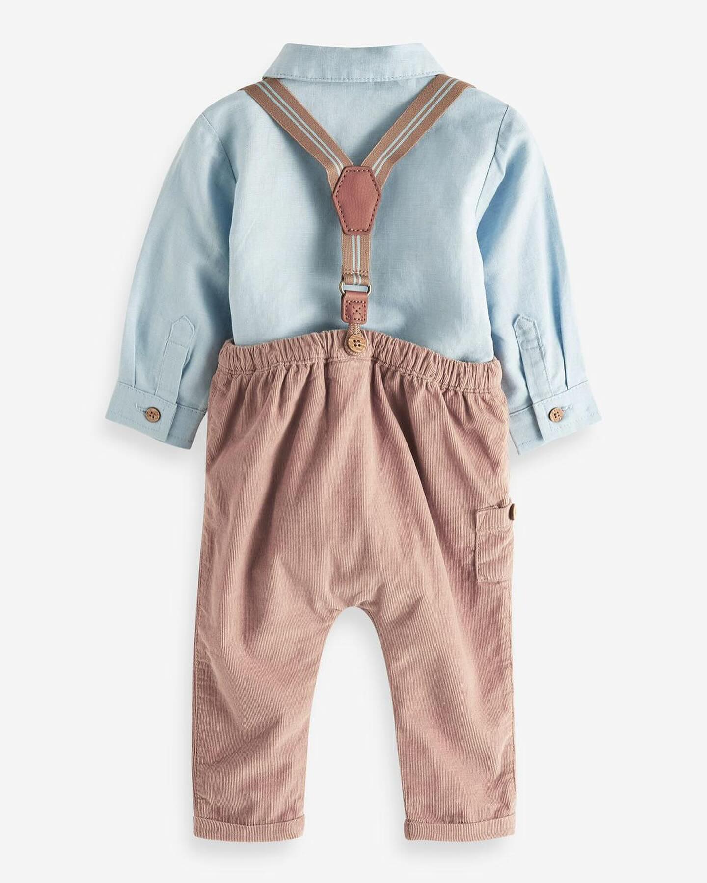 Mink Trousers, Bodysuit, Braces with Bow Smart Occasion wear 4 Pc Set