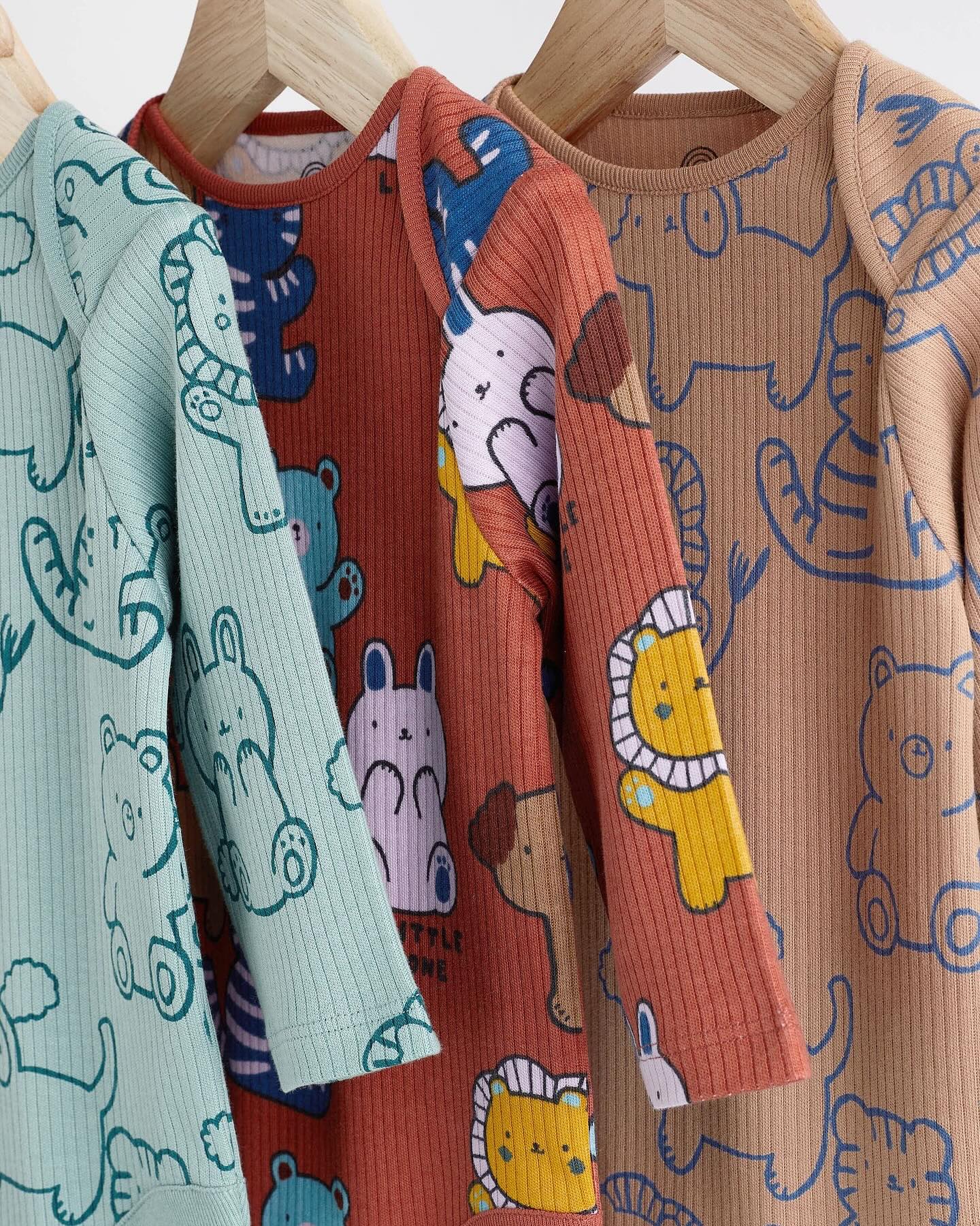 Red/Blue Full Sleeves Bodysuit 3-Pack Set