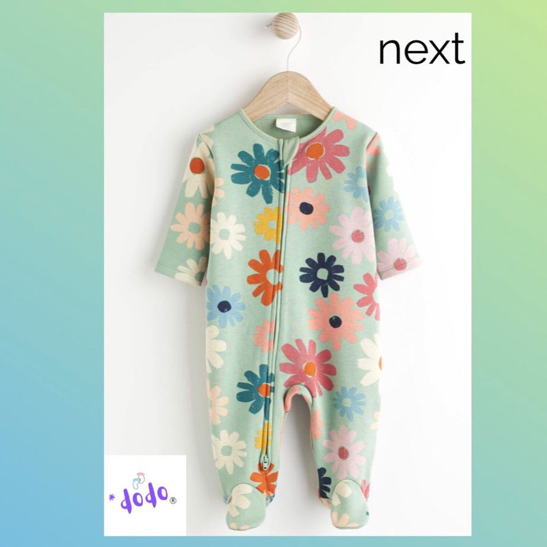 Green Fleece Lined Zip Sleepsuit.