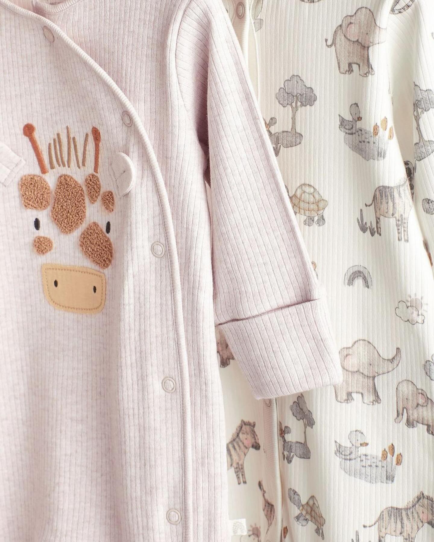 Oatmeal Animals Sleep suit 2 Pack