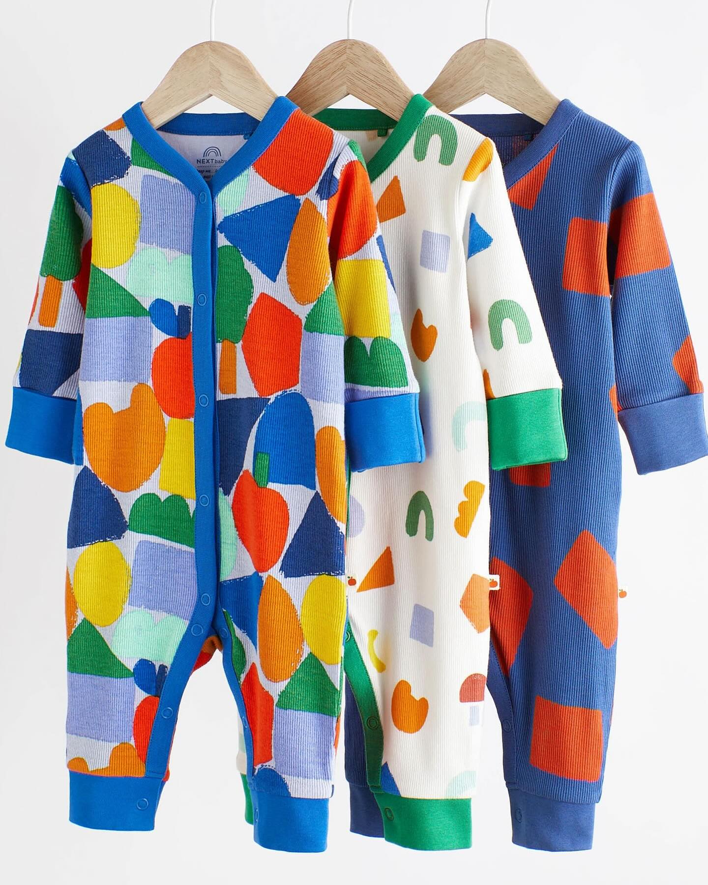 Blue Multi Footless Sleepsuit 3 Pack Set