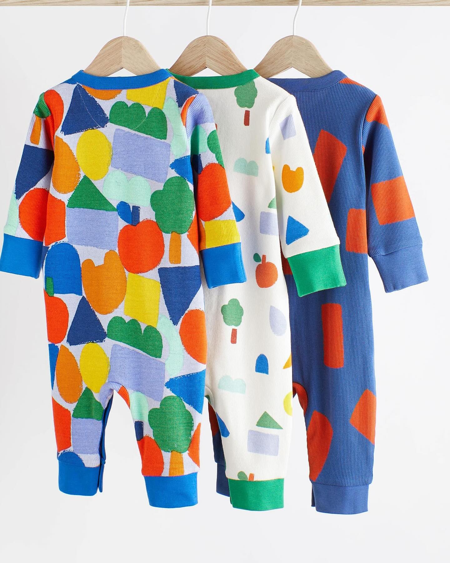 Blue Multi Footless Sleepsuit 3 Pack Set