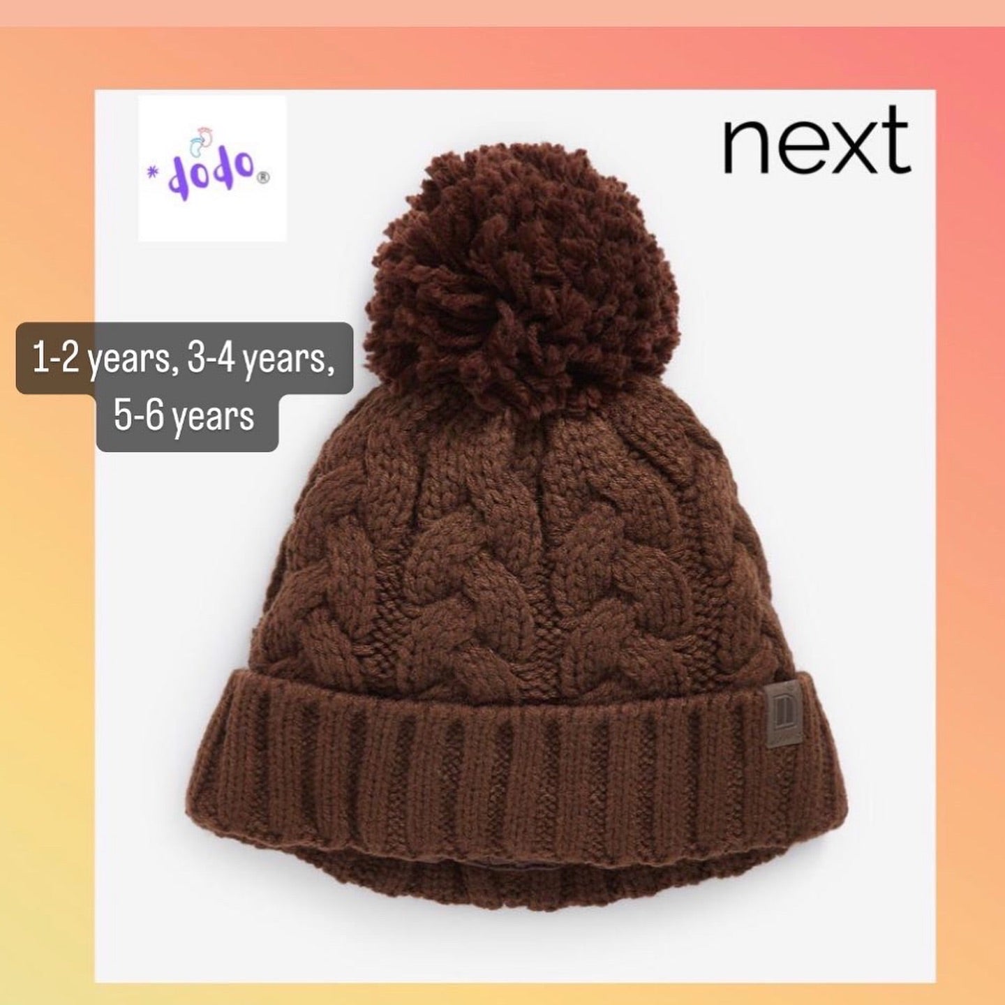 Brown Pom Pom Cap.
