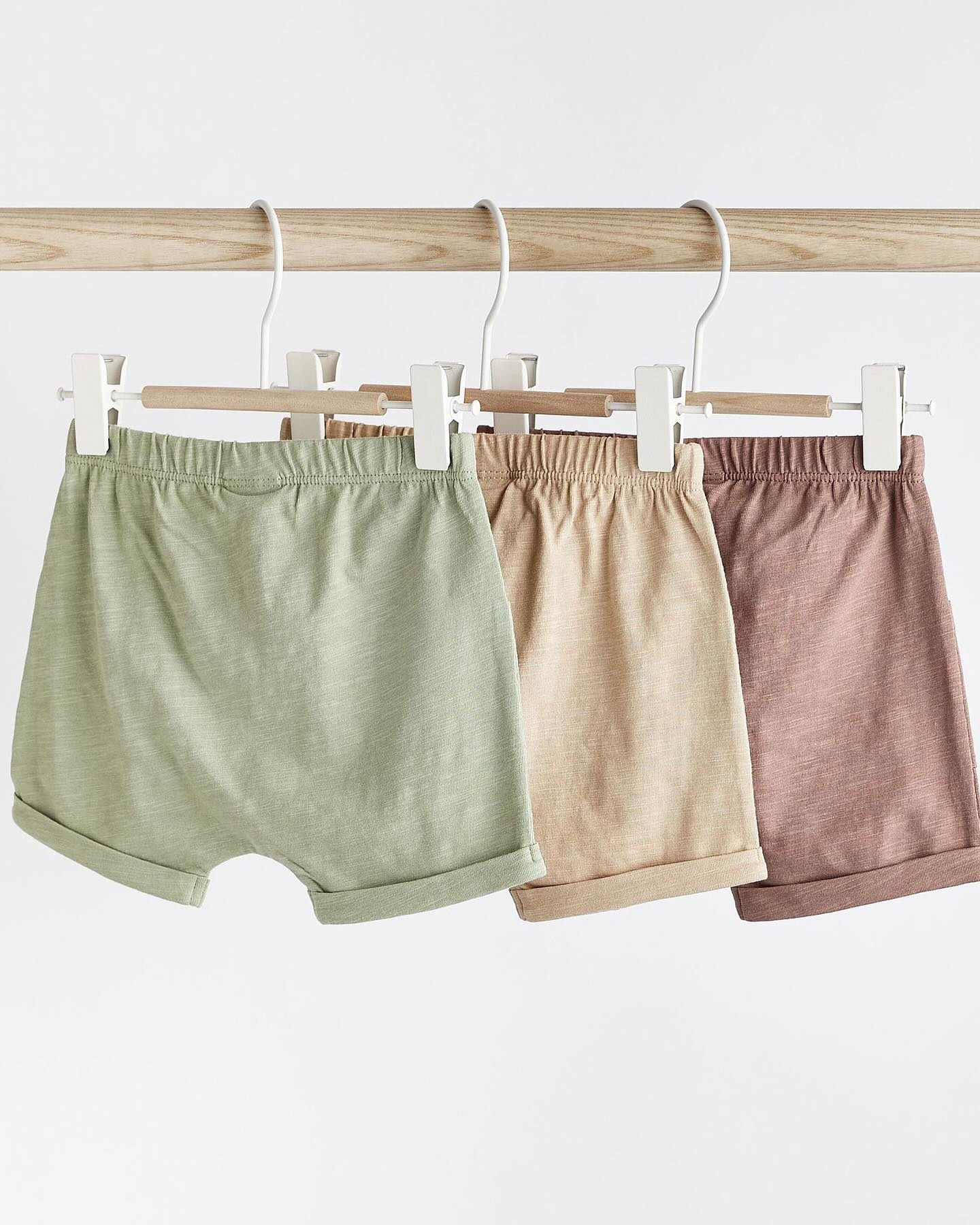 Stone Natural/ Sage Green Shorts 3 Pack
