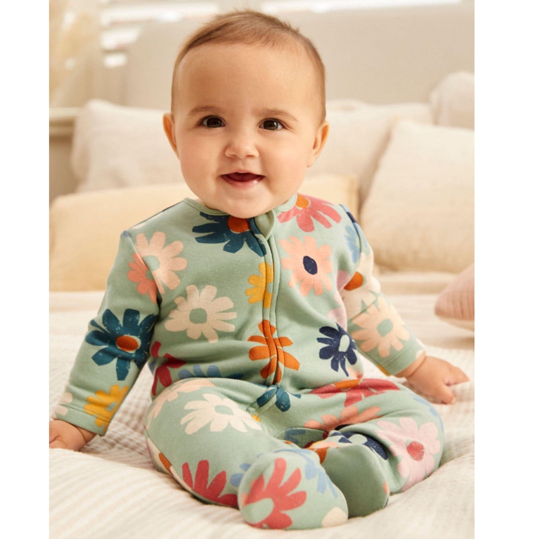Green Fleece Lined Zip Sleepsuit.