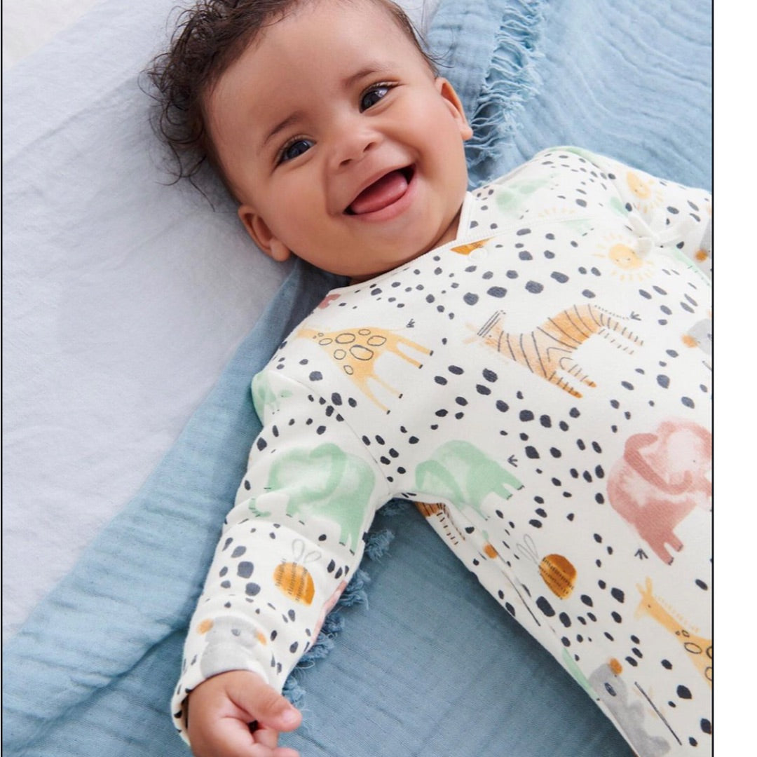 Pastel Safari Fleece lined wrap Sleepsuit