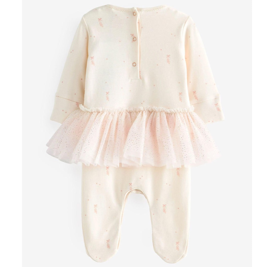 Pink Tutu Mesh Romper.