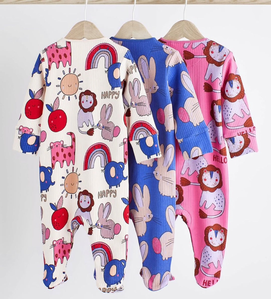Pink Multi Sleep suit 3 Pack