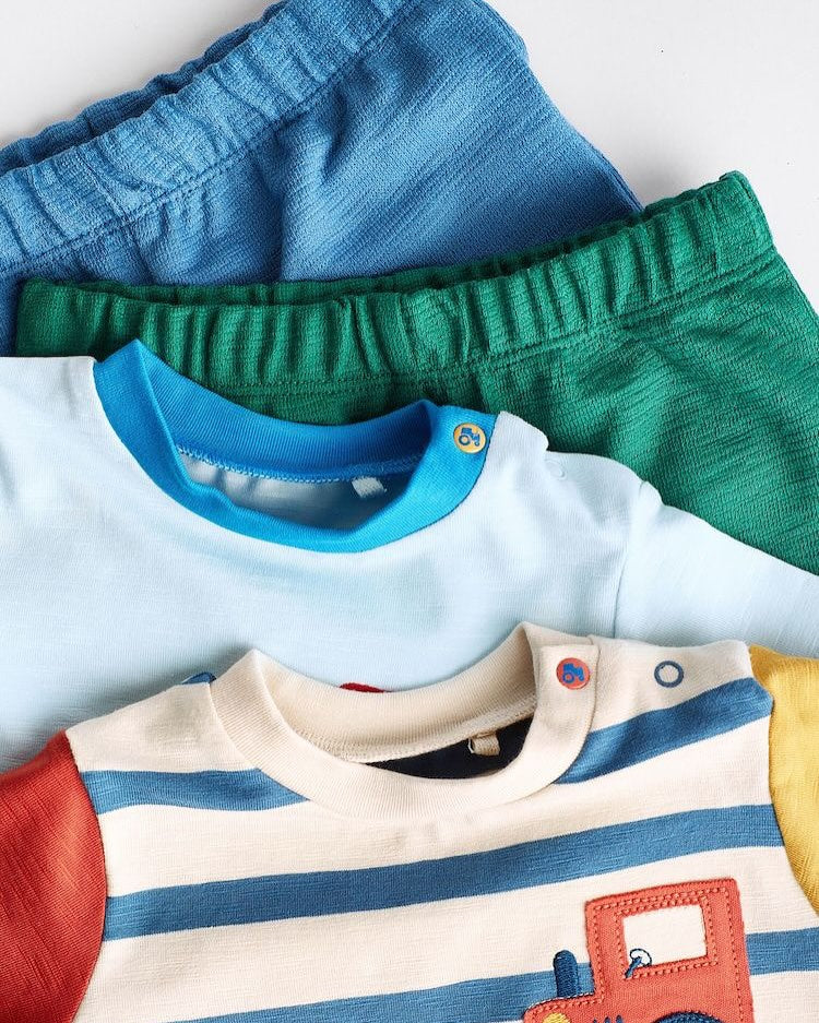 Transport Appliqués Shirt & Shorts 4 Pc Set