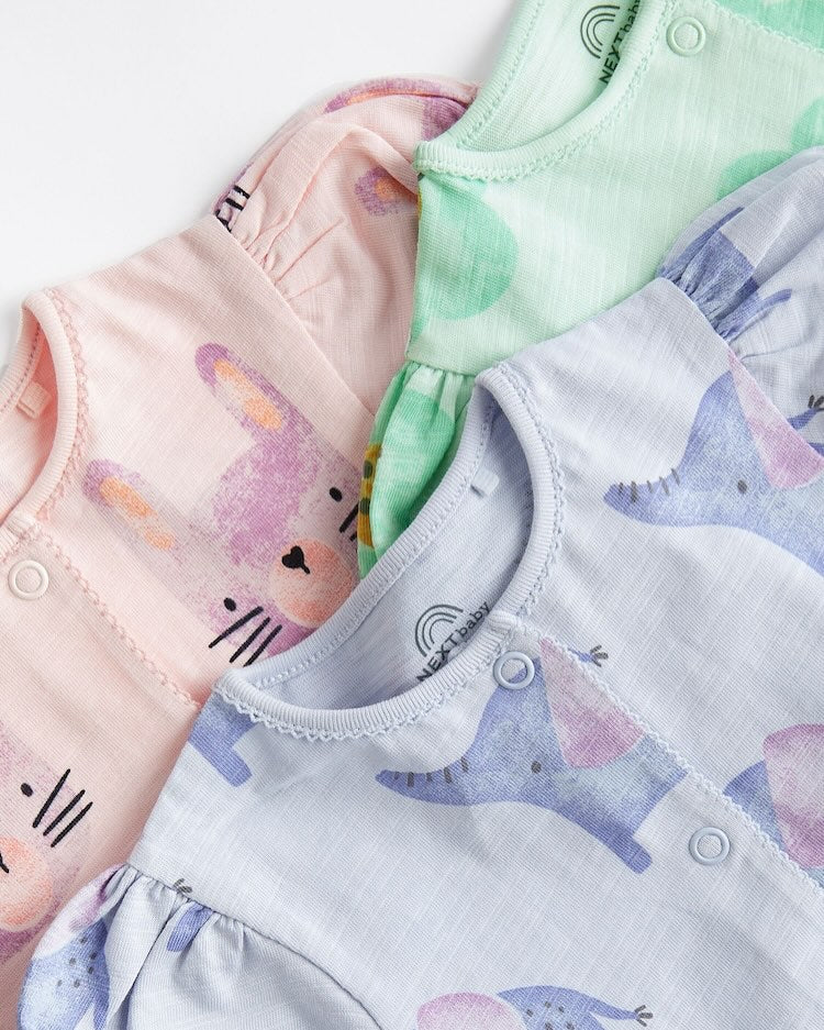 Mint/ Pink Rompers 3 Pack Set