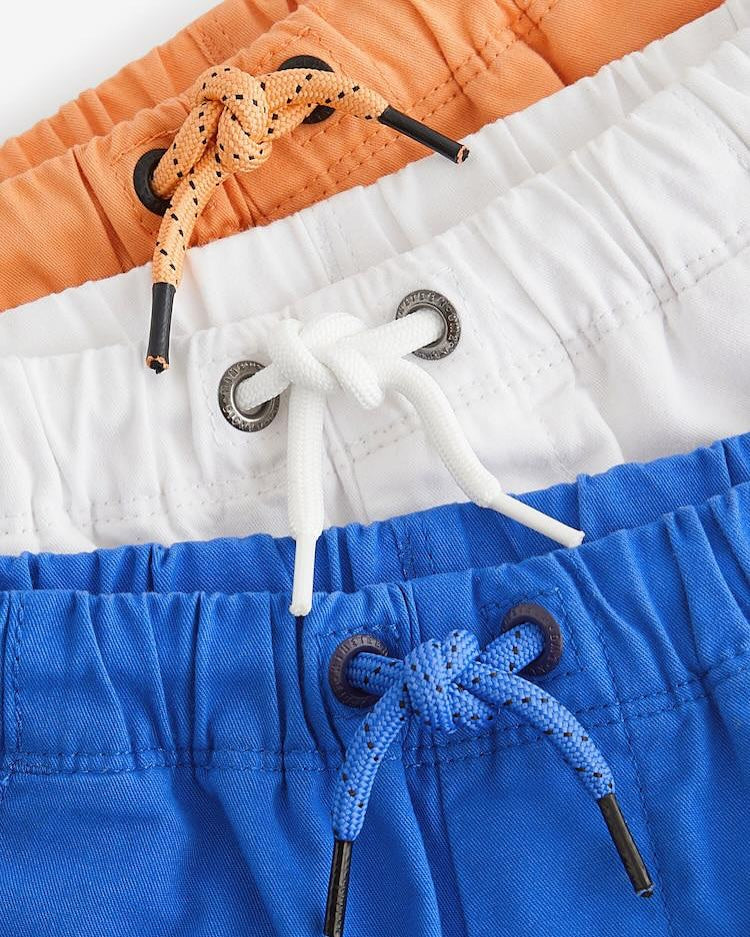 White/Cobalt/Peach Shorts 3 Pack Set