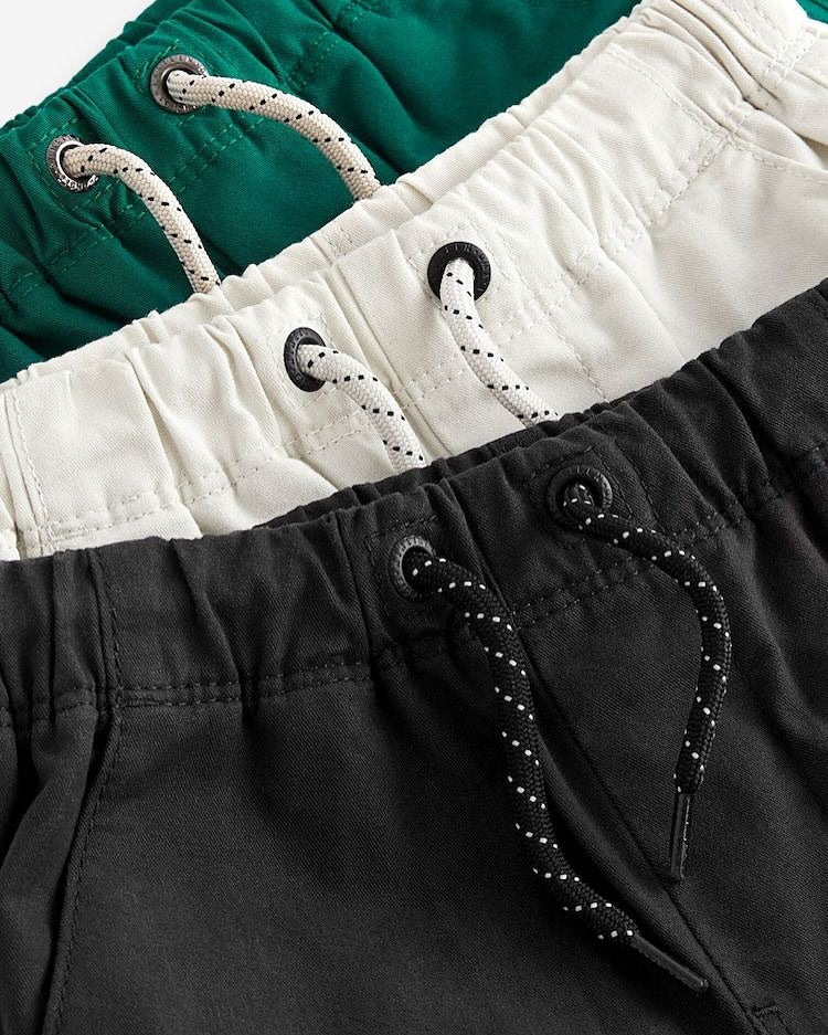 Black/Putty/Green Shorts 3 Pack Set