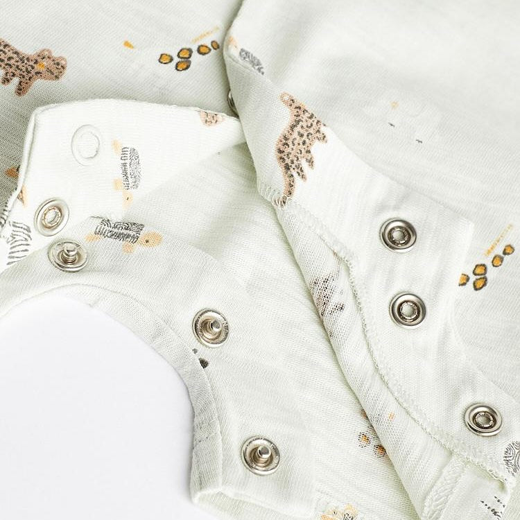 Mint Green Giraffe Rompers 3 Pack Set