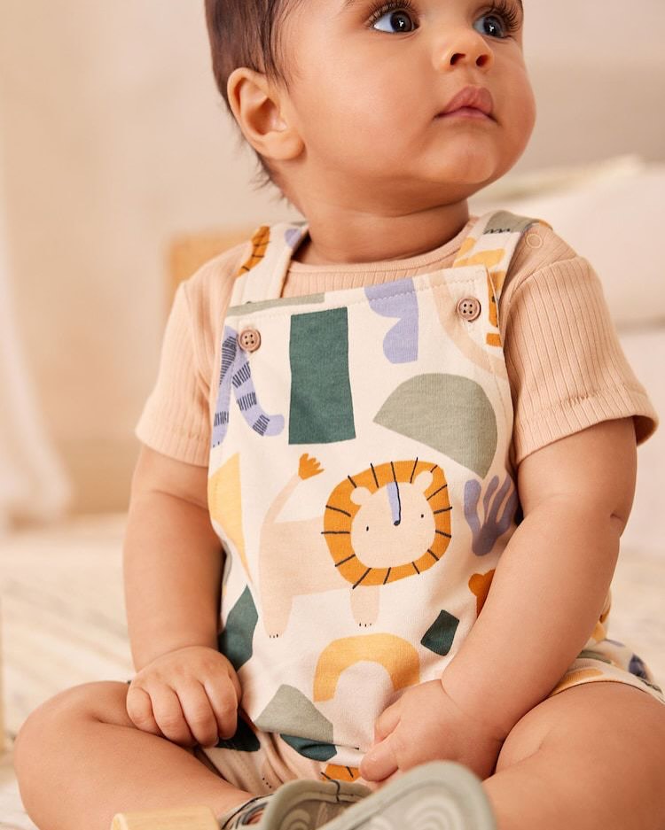 Safari Dungarees & Bodysuit Set