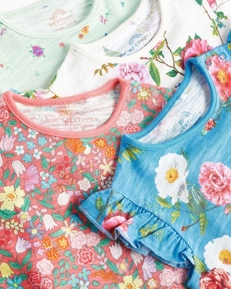 Floral Rompers 4 Pack Set