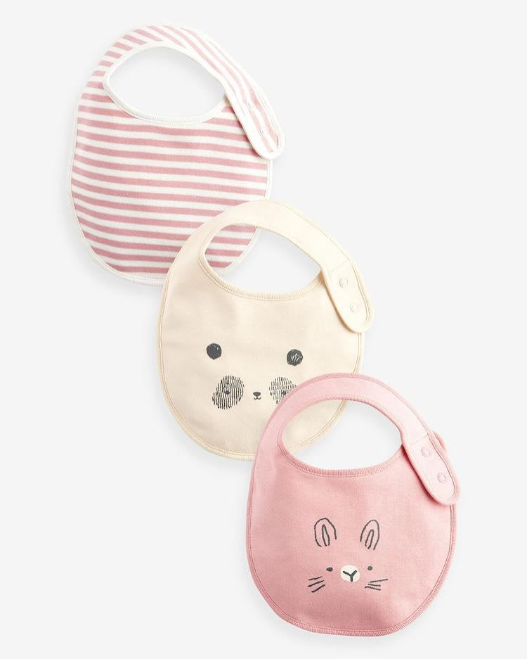 Pink Bibs set Pack of 3.