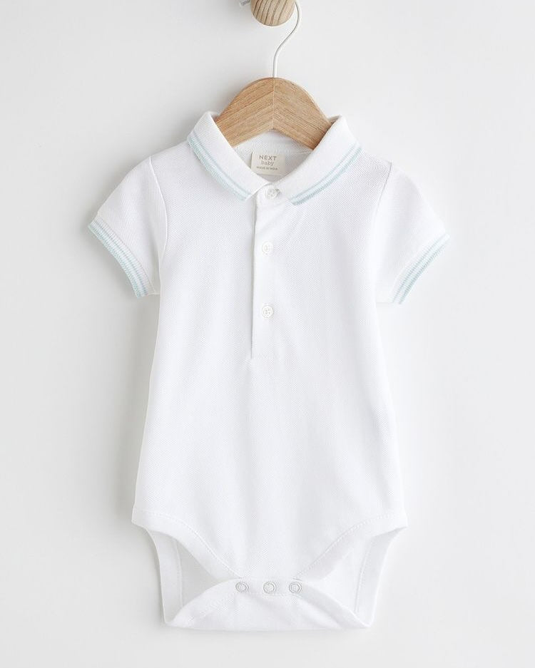 Blue Boat Dungarees & Polo Bodysuit Set