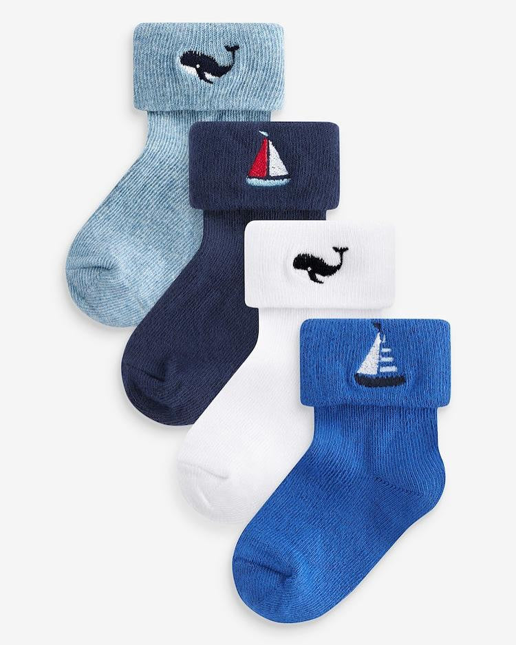 Blue/White Socks Pack of 4.