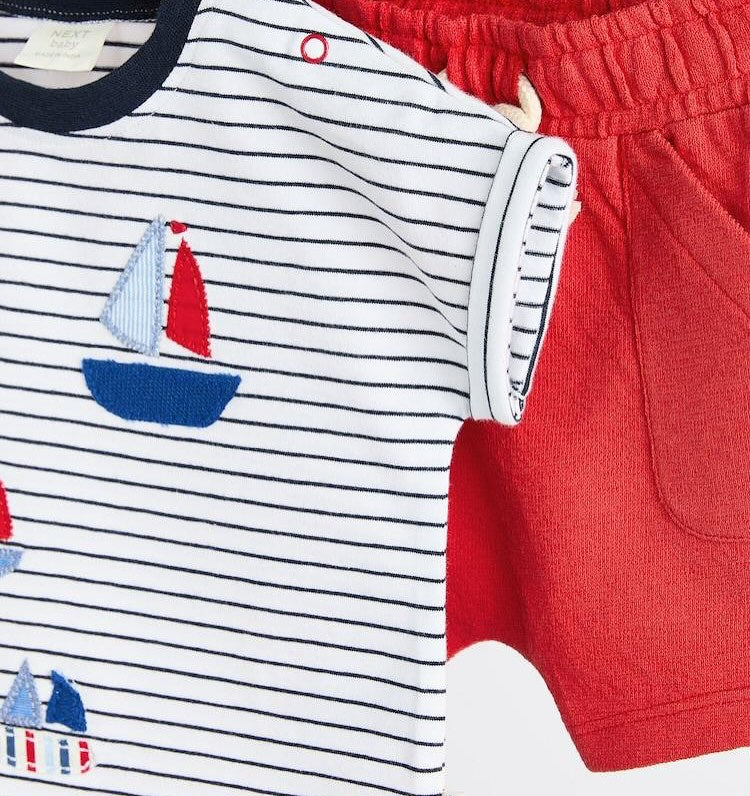 Boat Appliqué Shirt Short Set
