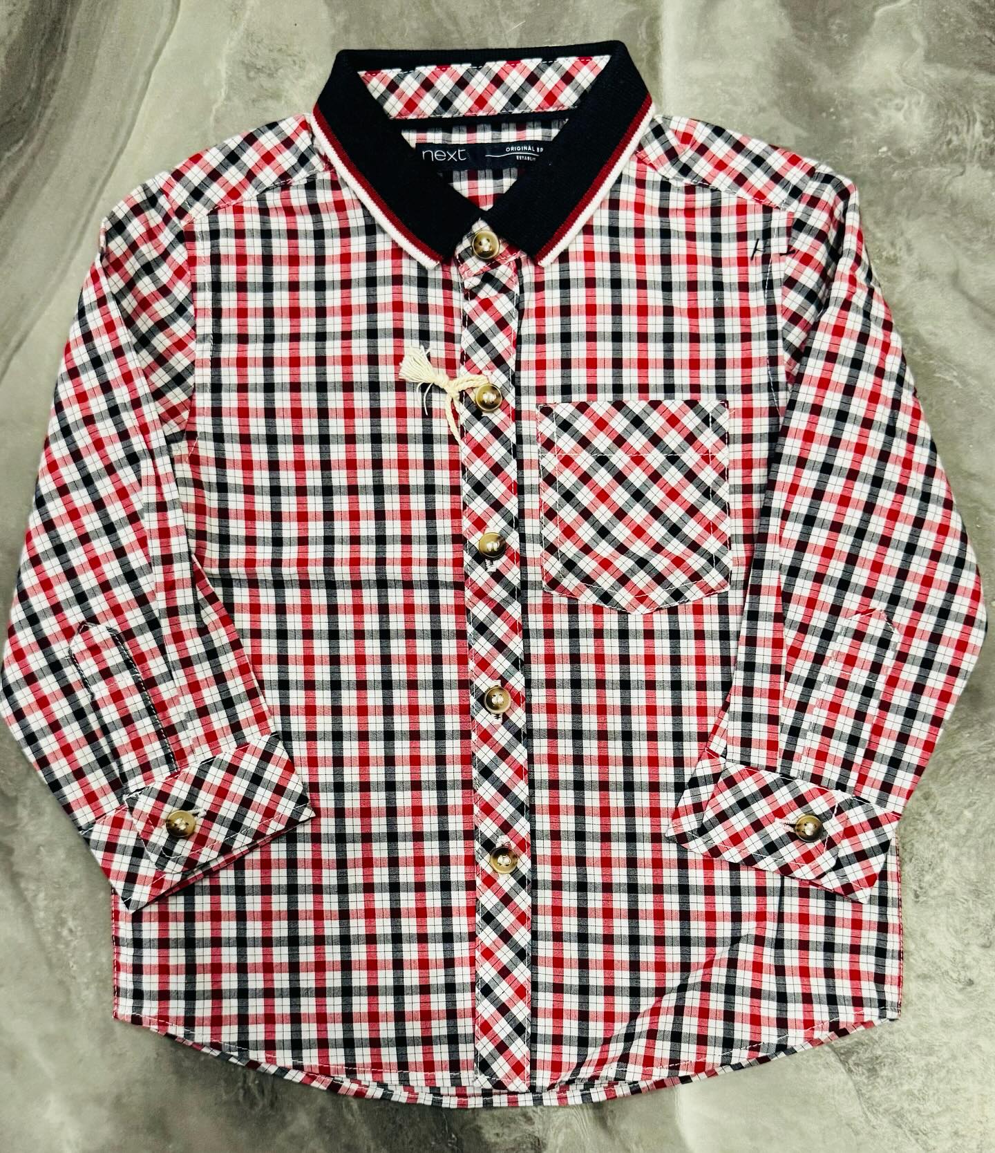 Red Check Collared Shirt