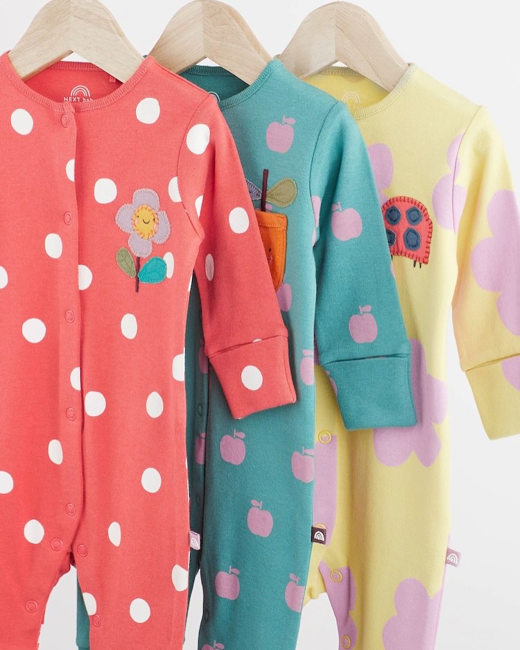 Red/ Green Footless Sleepsuit 3 Pack