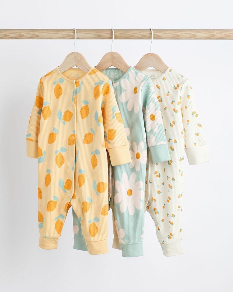 Lemon Footless Sleepsuit 3 Pack