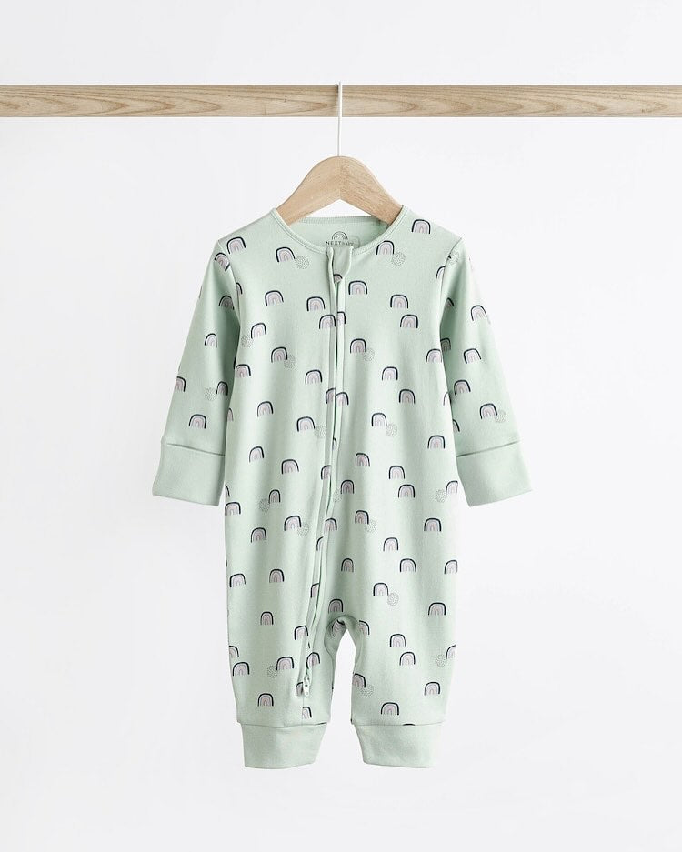 Mint/Cream Footless Sleepsuit 3 Pack