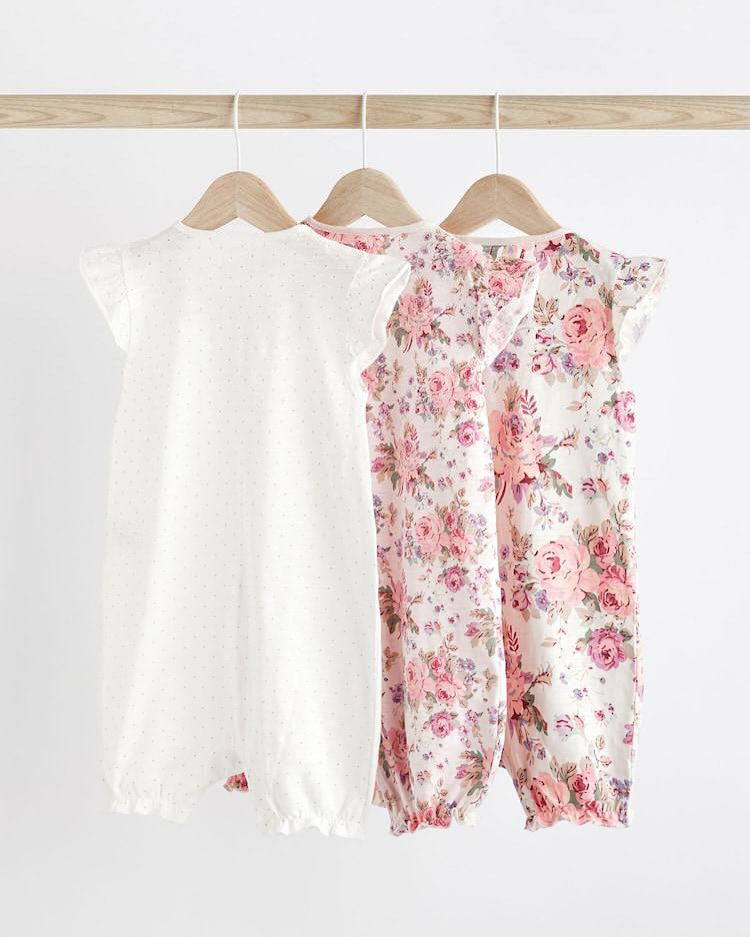Pink Floral Rompers 3 Pack