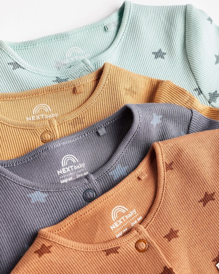 Multi Star Footless Sleepsuit 4 Pack