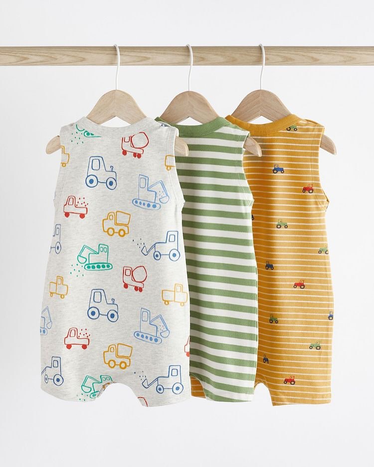 Vehicle Rompers 3 Pack