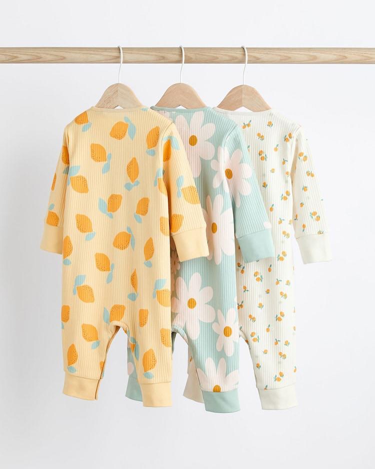 Lemon Footless Sleepsuit 3 Pack