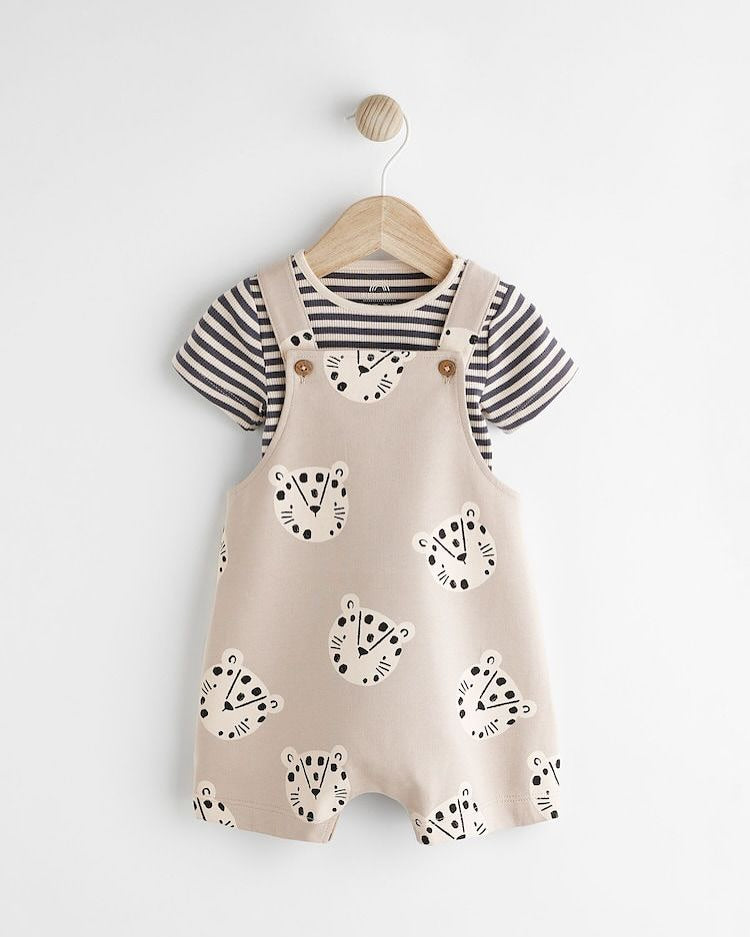 Mink Lion Dungarees & Bodysuit Set