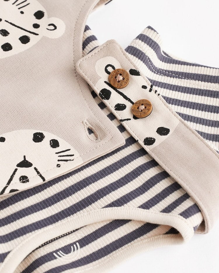 Mink Lion Dungarees & Bodysuit Set