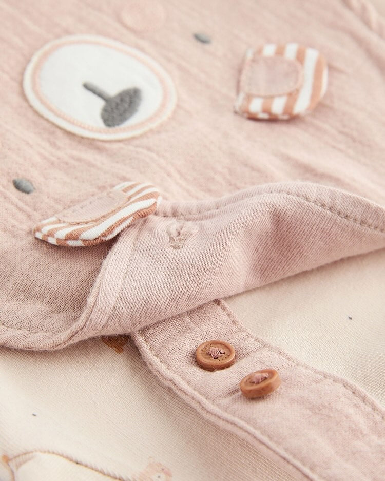Neutral Bear Dungarees & Bodysuit Set